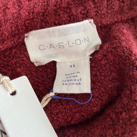 Caslon Nordstrom Red Syrah Chunky Cowl Neck Pullover Sweater SZ XS NWT - Picture 9 of 11